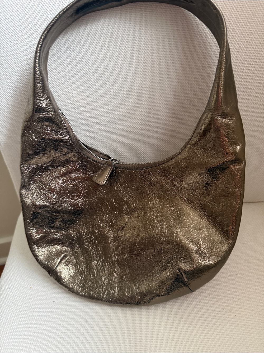 Madewell Metallic Bronze Crescent Shoulder Bag